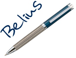 [BB225] BOLIGRAFO BELIUS MUNICH AZUL CUERPO ACERO INOXIDABLE CON TEXTURA TINTA AZUL EN ESTUCHE