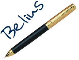 [BB227] BOLIGRAFO BELIUS FRANKFURT NEGRO Y DORADO TINTA AZUL EN ESTUCHE