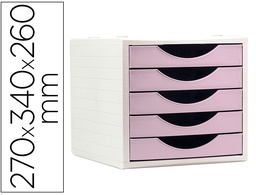 [4005 RS PS] FICHERO CAJONES DE SOBREMESA ARCHIVO 2000 5 CAJONES COLOR ROSA PASTEL 270X340X260 MM