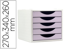 [4005 ML PS] FICHERO CAJONES DE SOBREMESA ARCHIVO 2000 5 CAJONES COLOR LAVANDA PASTEL 270X340X260 MM
