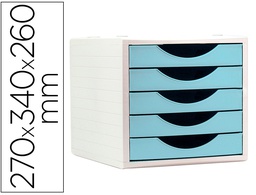 [4005 AZ PS] FICHERO CAJONES DE SOBREMESA ARCHIVO 2000 5 CAJONES COLOR AZUL PASTEL 270X340X260 MM