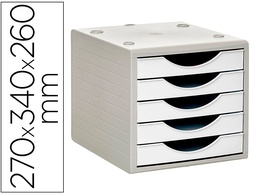 [4005 BL PS] FICHERO CAJONES DE SOBREMESA ARCHIVO 2000 5 CAJONES COLOR BLANCO OPACO 270X340X260 MM