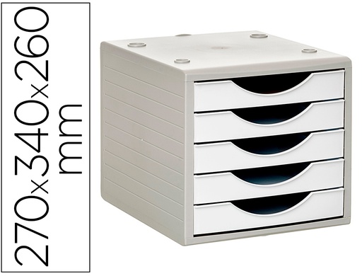 [4005 BL PS] FICHERO CAJONES DE SOBREMESA ARCHIVO 2000 5 CAJONES COLOR BLANCO OPACO 270X340X260 MM