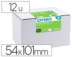 [S0722420] ETIQUETA ADHESIVA DYMO LABELWRITER ENVIO/TARJETAS DE IDENTIFICACION BLANCA 54X101 MM PACK 12 ROLLOS