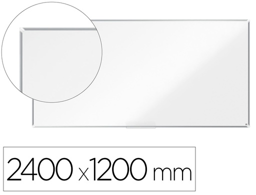 [1915163] PIZARRA BLANCA NOBO PREMIUM PLUS ACERO LACADO MAGNETICA 2400X1200 MM
