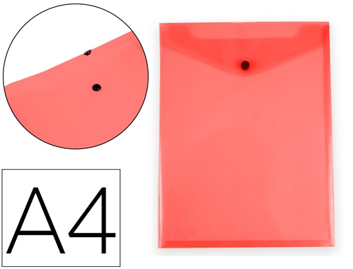 [DS85] CARPETA LIDERPAPEL DOSSIER BROCHE POLIPROPILENO DIN A4 FORMATO VERTICAL CON FUELLE ROJO TRANSLUCIDO
