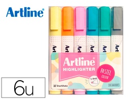 [EK660BW6 PASTEL BOLSA 6] ROTULADOR ARTLINE FLUORESCENTE EK-660 COLORES PASTEL BOLSA DE 6 UNIDADES COLORES SURTIDOS