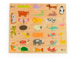 [16113 PUZLE] PUZLE ANDREUTOYS DOMINO ANIMALES MADERA 28 PIEZAS