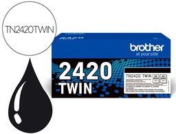 [TN2420TWIN] TONER BROTHER TN2420TWIN PARA DCP-L2510/ 2530 / 2550 / HL-L2375 NEGRO 3000 PAGINAS PACK 2 UNIDADES