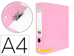 [AZ96] ARCHIVADOR DE PALANCA LIDERPAPEL A4 COLOR SYSTEM FORRADO SIN RADO LOMO 80 MM ROSA COMPRESOR METALICO