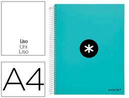 [KH06] CUADERNO ESPIRAL A4 MICRO ANTARTIK TAPA FORRADA 120H 90 GR LISO 5 BANDAS 4 TALADROS COLOR MENTA