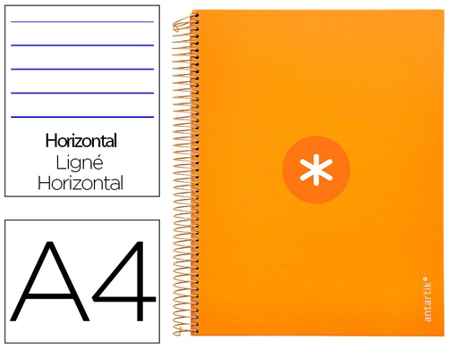[KH03] CUADERNO ESPIRAL A4 MICRO ANTARTIK TAPA FORRADA 120H 90 GR HORIZONTAL 5 BANDAS 4 TALADROS COLOR MOSTAZA