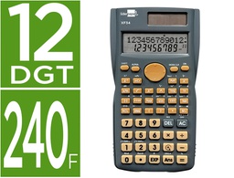 [XF34] CALCULADORA LIDERPAPEL CIENTIFICA XF34 12 DIGITOS 240 FUNCIONES CON TAPA SOLAR Y PILAS COLOR GRIS 156X85X20
