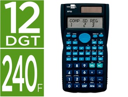 [XF32] CALCULADORA LIDERPAPEL CIENTIFICA XF32 12 DIGITOS 240 FUNCIONES CON TAPA SOLAR Y PILAS COLOR AZUL 156X85X20