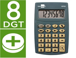 [XF03] CALCULADORA LIDERPAPEL BOLSILLO XF03 8 DIGITOS PILAS COLOR GRIS 99X64X9 MM