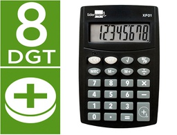 [XF01] CALCULADORA LIDERPAPEL BOLSILLO XF01 8 DIGITOS PILAS COLOR NEGRO 99X64X9 MM