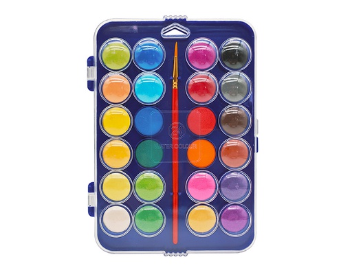 [AB03] ACUARELA LIDERPAPEL 24 COLORES CON PINCEL ESTUCHE DE PLASTICO