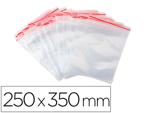 [KF11365] BOLSA PLASTICO AUTOCIERRE Q-CONNECT 250X350 MM PAQUETE DE 100 UNIDADES
