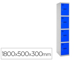[90333W1430] TAQUILLA METALICA SIMONRACK 4 PUERTAS CON CERRADURA MONTADA RESPIRADERO Y ETIQUETERO GRIS/GRIS 1800X500X300 MM