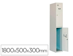 [90233W1230] TAQUILLA METALICA SIMONLOCKER 2 PUERTAS CON CERRADURA RESPIRADERO Y ETIQUETERO GRIS/GRIS 1800X500X300 MM