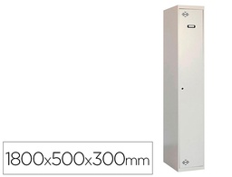 [90133W1130] TAQUILLA METALICA SIMONRACK 1 PUERTA CON CERRADURA MONTADA RESPIRADERO Y ETIQUETERO GRIS/GRIS 1800X500X300 MM