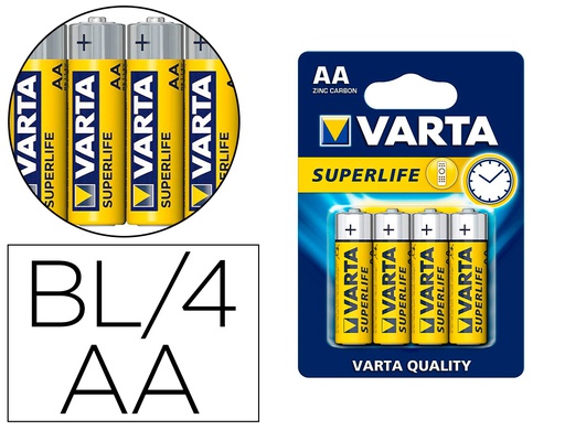 [AA-2006] PILA VARTA SALINA SUPERLIFE AA TIPO R-06 BLISTER DE 4 UNIDADES