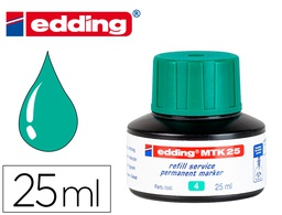 [MTK-25-04] TINTA ROTULADOR EDDING MTK25 CON SISTEMA CAPILAR COLOR VERDE FRASCO DE 25 ML