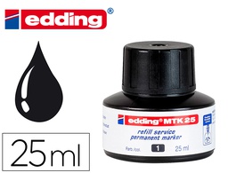 [MTK-25-01] TINTA ROTULADOR EDDING MTK25 CON SISTEMA CAPILAR COLOR NEGRO FRASCO DE 25 ML