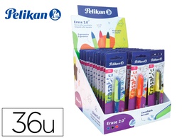 [24007054] EXPOSITOR PELIKAN SOBREMESA ERASE 2.0 CONTENIDO 60 ROLLERS COLORES SURTIDOS Y 36 RECAMBIOS COLORES SURTIDOS