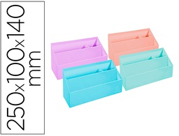 [67996D] ORGANIZADOR EXACOMPTA AQUAREL CARTON FORRADO 3 COMPARTIMENTOS COLORES PASTEL SURTIDOS 250X100X140 MM