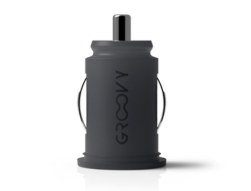 [GR-CCH-1A+1C-3.4A-TRP] CARGADOR DE COCHE GROOVY USB+TIPO C 3.4A GRIS OSCURO TRANSPARENTE