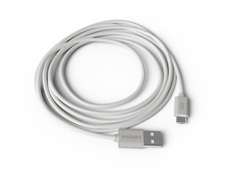 [GR-CBL-MC2M2.0A-C01] CABLE GROOVY USB-A A MICRO USB LONGITUD 2 MT COLOR BLANCO