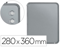 [QB05442CD] PIZARRA NOBO MAGNETICA PARA EL HOGAR ACERO MARCO SLIM PLATA 280X360 MM
