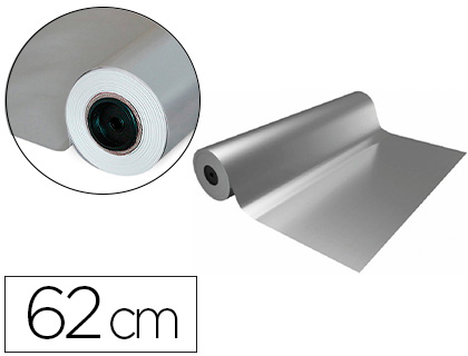 [01101104] PAPEL DE REGALO BASIKA METALIZADO PLATA BOBINA ANCHO 62 CM LONGITUD 80 M