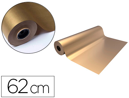 [01101103] PAPEL DE REGALO BASIKA METALIZADO ORO BOBINA ANCHO 62 CM LONGITUD 80 M