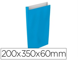 [02034003] SOBRE PAPEL BASIKA CELULOSA CELESTE CON FUELLE M 200X350X60 MM PAQUETE DE 25 UNIDADES