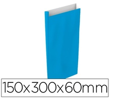 [02033003] SOBRE PAPEL BASIKA CELULOSA CELESTE CON FUELLE S 150X300X60 MM PAQUETE DE 25 UNIDADES