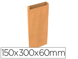 [02018001] SOBRE PAPEL BASIKA KRAFT NATURAL LISO CON FUELLE S 150X300X60 MM PAQUETE DE 25 UNIDADES