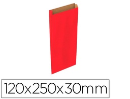 [02017002] SOBRE PAPEL BASIKA KRAFT ROJO CON FUELLE XS 120X250X30 MM PAQUETE DE 25 UNIDADES