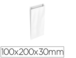[02031000] SOBRE PAPEL BASIKA CELULOSA BLANCO CON FUELLE XXS 100X200X30 MM PAQUETE DE 25 UNIDADES