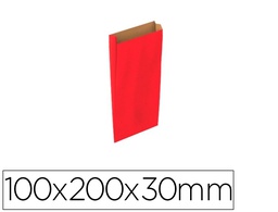 [02016002] SOBRE PAPEL BASIKA KRAFT ROJO CON FUELLE XXS 100X200X30 MM PAQUETE DE 25 UNIDADES