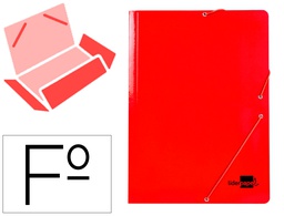 [CG99] CARPETA LIDERPAPEL GOMAS FOLIO 3 SOLAPAS CARTON PLASTIFICADO COLOR ROJO