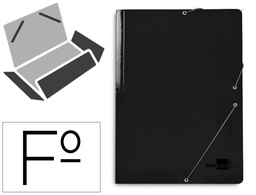 [CG98] CARPETA LIDERPAPEL GOMAS FOLIO 3 SOLAPAS CARTON PLASTIFICADO COLOR NEGRO