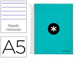 [KH15] CUADERNO ESPIRAL LIDERPAPEL A5 MICRO ANTARTIK TAPA FORRADA120H 100 GR HORIZONTAL 5 BANDA6 TALADROS COLOR MENTA
