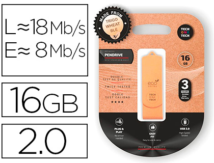 [TEC3100-16] MEMORIA USB TECH ONE TECH ECOTECH BIODEGRADABLE 16 GB USB 2.0