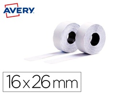 [PLP1626] ETIQUETA AVERY ONDULADA ADHESIVO PERMANENTE 26X16 MM BLANCA PARA ETIQUETADORA PL2/18 CAJA DE 10 ROLLOS DE
