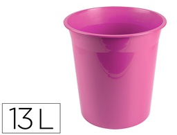 [PJ05] PAPELERA PLASTICO LIDERPAPEL ROSA OPACO 13 LITROS 275X285 MM