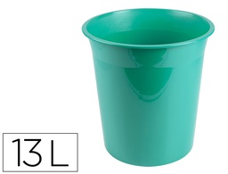 [PJ04] PAPELERA PLASTICO LIDERPAPEL MENTA OPACO 13 LITROS 275X285 MM