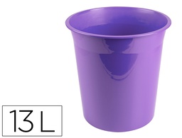 [PJ03] PAPELERA PLASTICO LIDERPAPEL LAVANDA OPACO 13 LITROS 275X285 MM