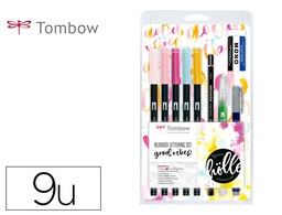[BS-FH2] SET DE CALIGRAFIA TONBOW BLENDED LETTERING GOOD VIBES 9 PIEZAS